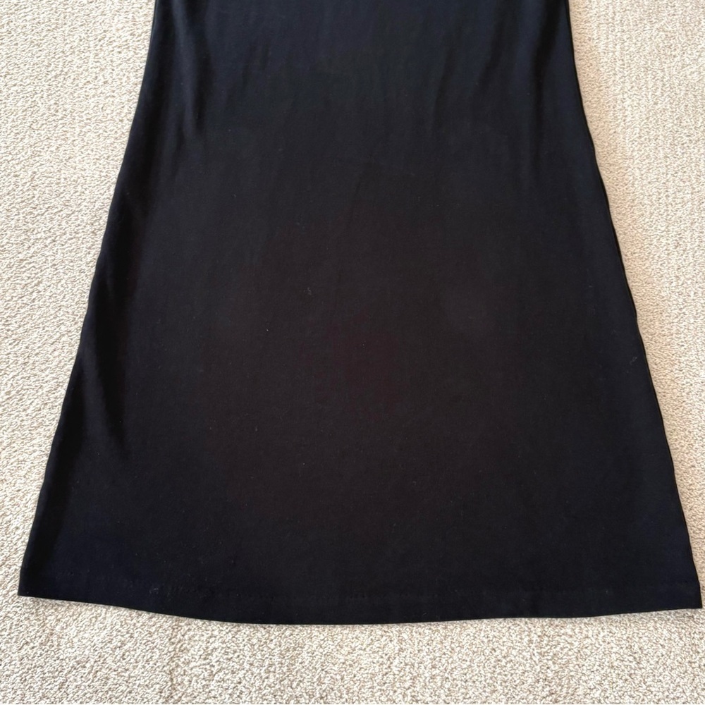 Talbots Black Short-Sleeve Classic Knit Dress Gold Hardware Women M 100% Cotton - Picture 3 of 11